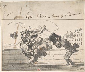 Een windvlaag niet voorspeld door Mathieu door Honoré Daumier